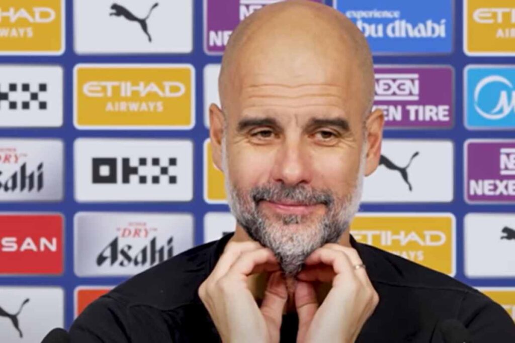 Pep Guardiola in conferenza stampa