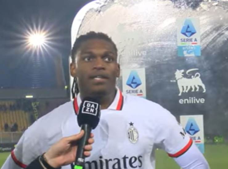 Leao intervistato dopo una partita del Milan