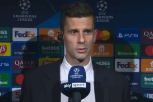 Thiago Motta intervistato dopo una gara di Champions della Juve