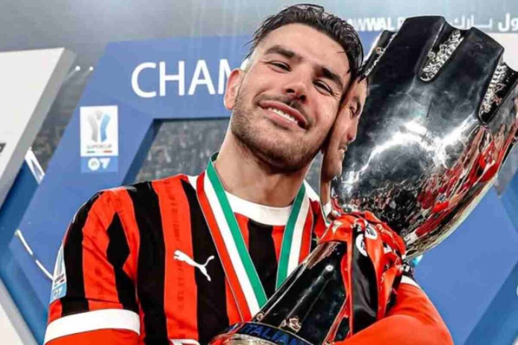 Theo Hernandez con la Supercoppa